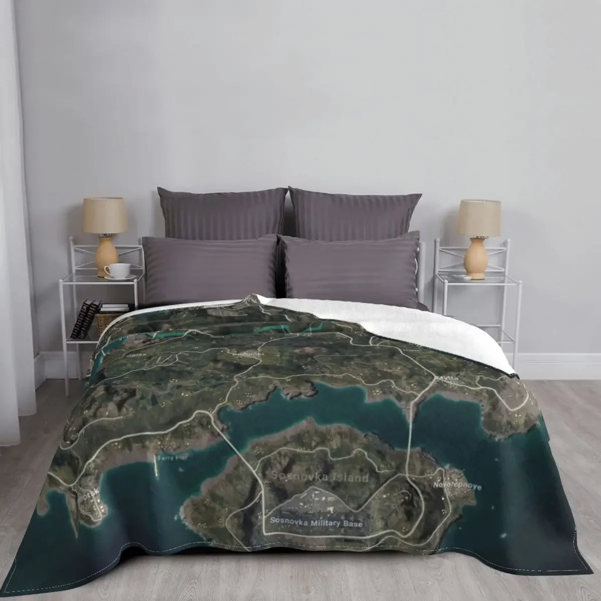 Fleece Sleep Bag - PUBG Erangel 포스터 던지기 담요, 소파