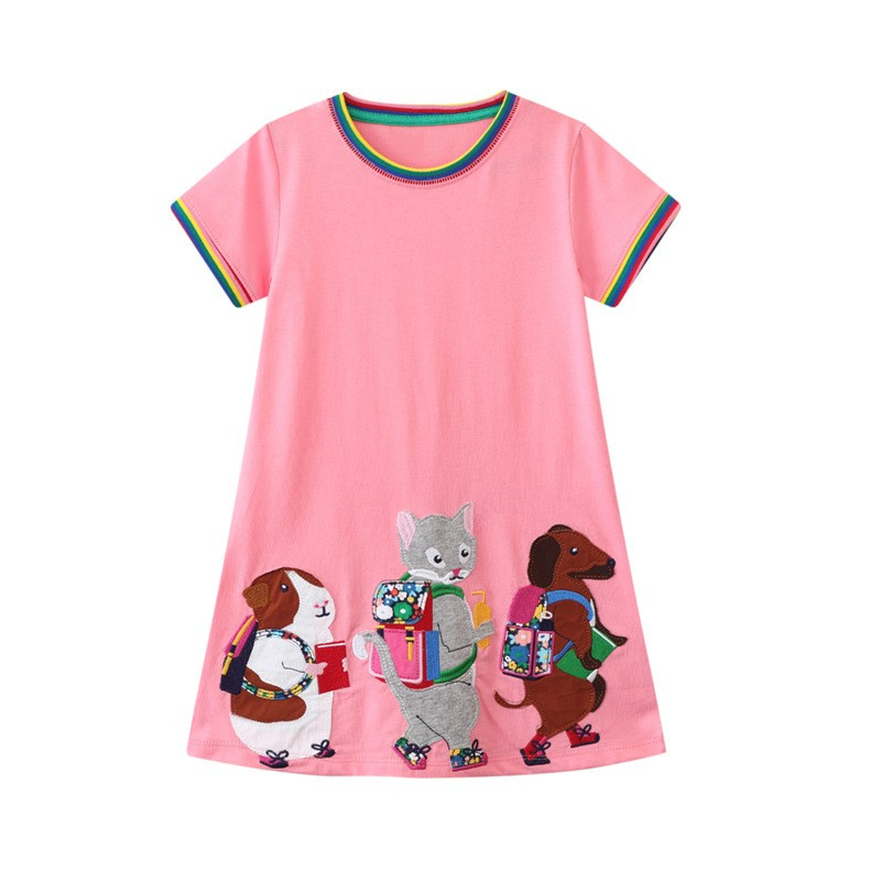 Baby Clothing Embroidery - 점핑 미터 2-8T 학교 공주 소녀