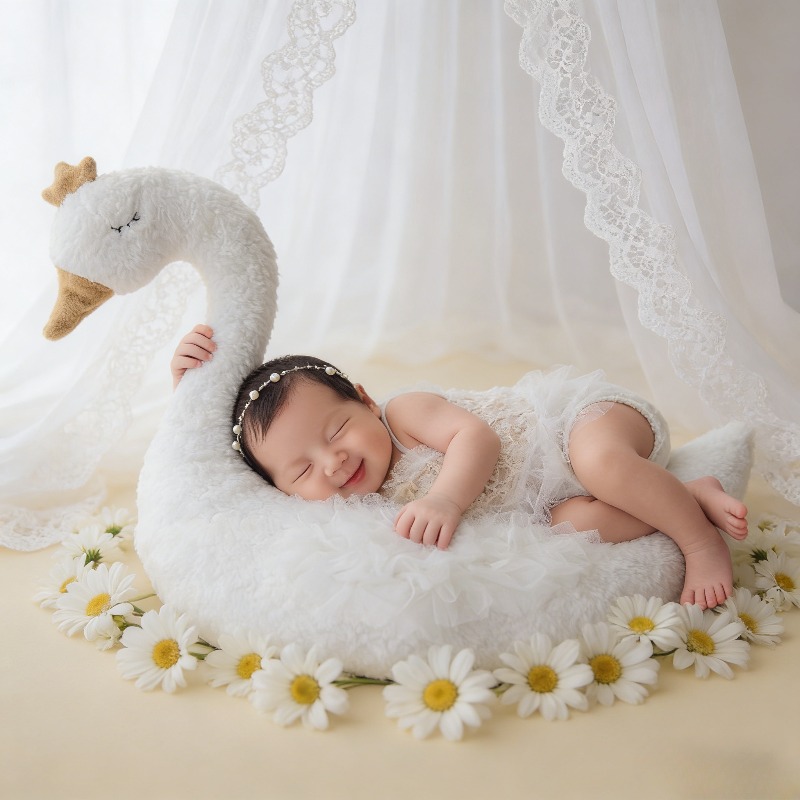 Baby Clothing Products - 신생아 사진 촬영 소품 백조 레이스
