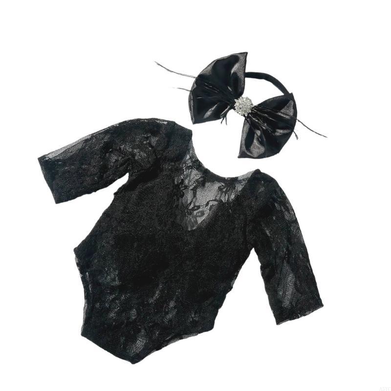 Baby Clothing Unique - A5YC 아름다운 레이스 Romper & 머리띠