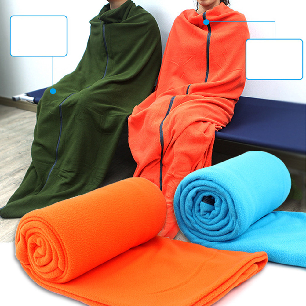 Fleece Sleep Bag - 휴대용 침낭 오렌지 폴라 플리스 따뜻하고