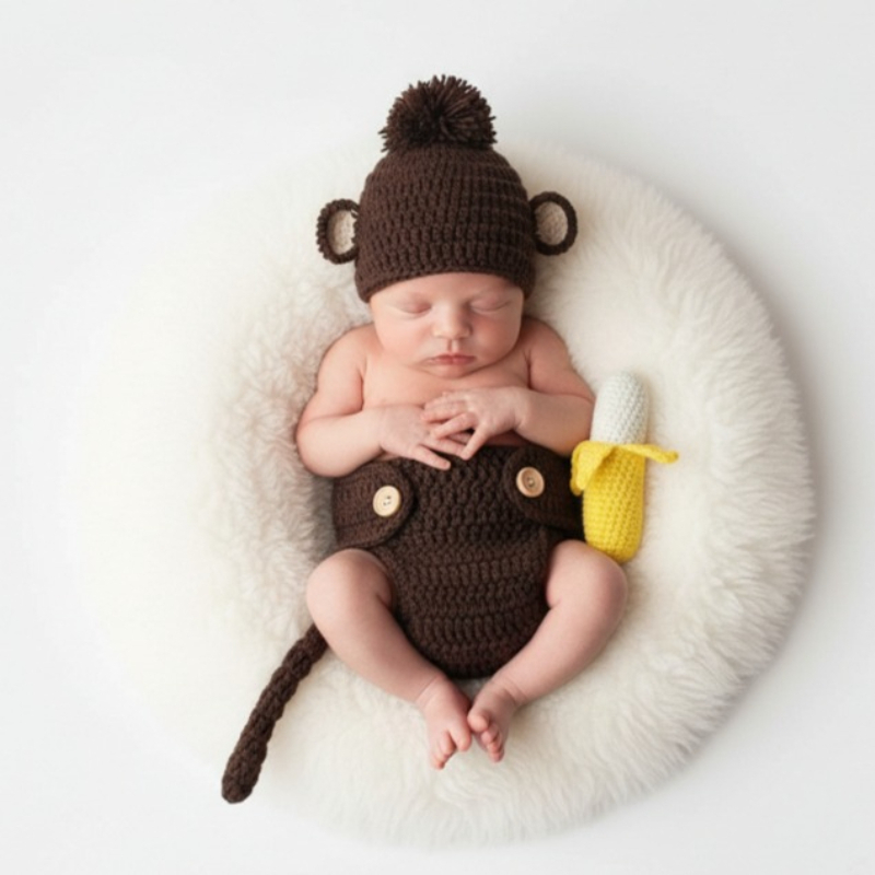 Baby Clothing Products - 아기 사진 소품 수제 원숭이 바나나