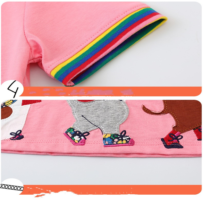점핑 미터 2-8T 학교 공주 소녀 드레스 동물 아플리 - Baby Clothing Embroidery 리뷰 및 가격