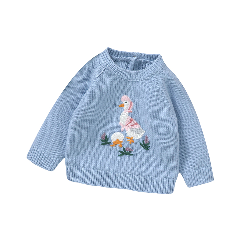 가을 아기 스웨터 귀여운 수 놓은 오리 유아 풀오버 탑 - Baby Clothing Jumpers 리뷰 및 가격