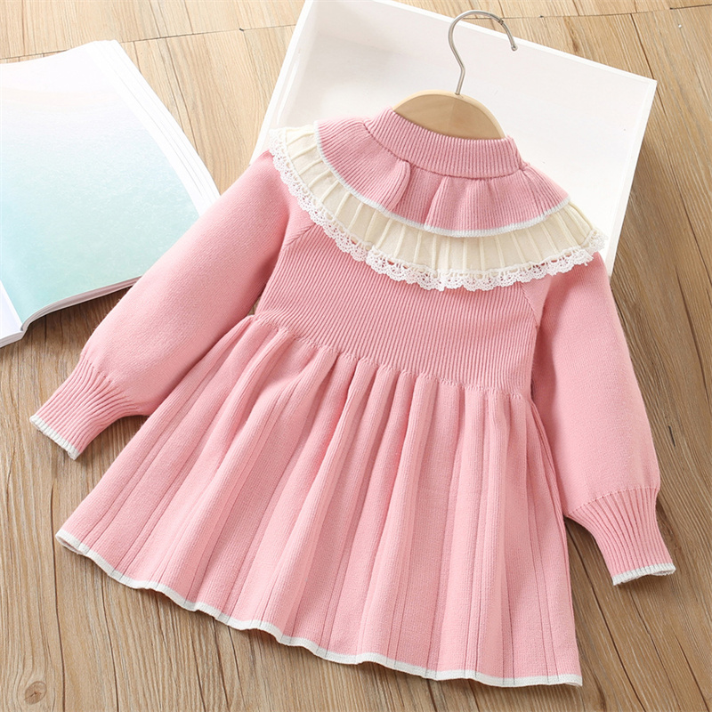 아기 소녀 니트 드레스 어린이 가을 꽃 스웨터 가운 어 - Baby Clothing Jumpers 리뷰 및 가격