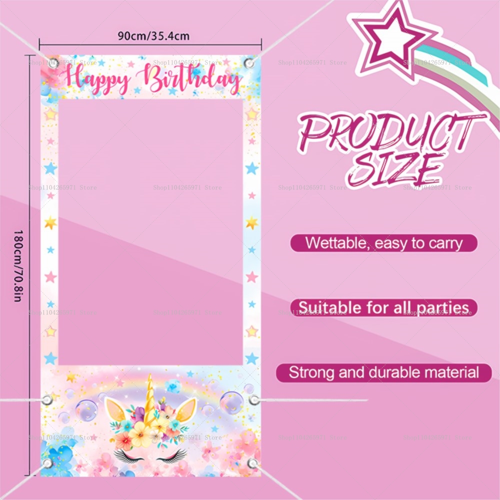 유니콘 테마 사진 부스 프레임 소품 소녀 신생아 1 생 - Baby Clothing Event 리뷰 및 가격