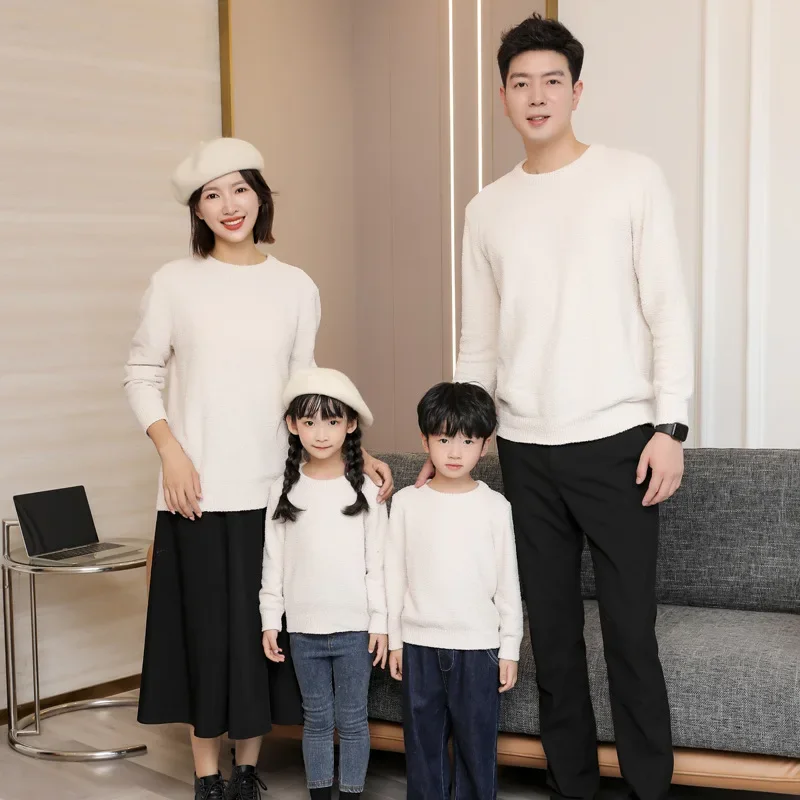 부모와 자녀 니트 점퍼 가족 스웨터 탑 아버지 어머니와 - Baby Clothing Jumpers 리뷰 및 가격