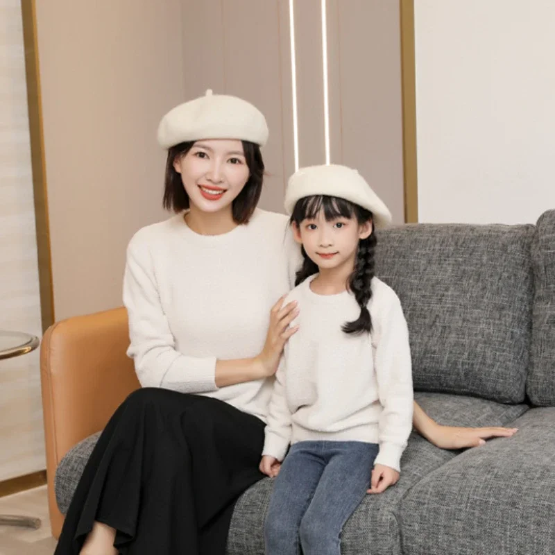 부모와 자녀 니트 점퍼 가족 스웨터 탑 아버지 어머니와 - Baby Clothing Jumpers 리뷰 및 가격