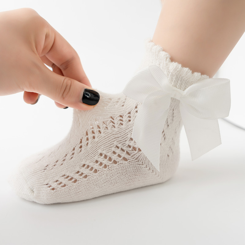 여름 아기 소녀 양말 큰 활 통기성 어린이 짧은 양말  - Baby Xl 리뷰 및 가격