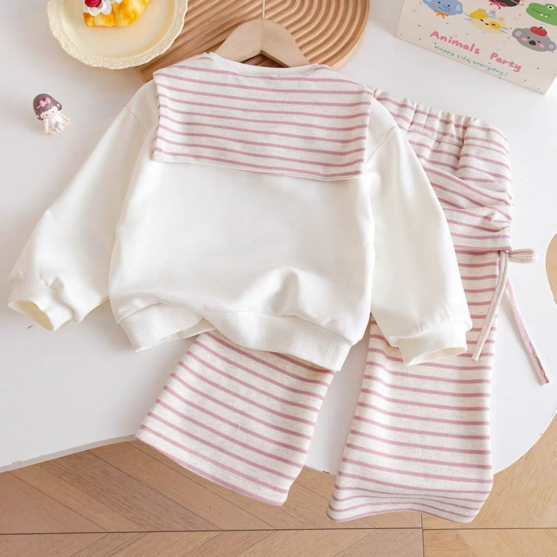 봄과 가을 여아 의상: 독특한 만화 스트라이프 숄 스웨 - Baby Clothing Unique 리뷰 및 가격