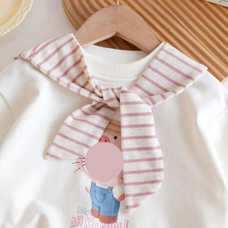 봄과 가을 여아 의상: 독특한 만화 스트라이프 숄 스웨 - Baby Clothing Unique 리뷰 및 가격