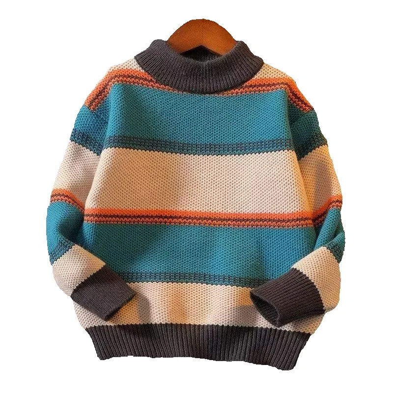 소년 니트 스웨터 새로운 겨울 어린이 줄무늬 점퍼 어린 - Baby Clothing Jumpers 리뷰 및 가격
