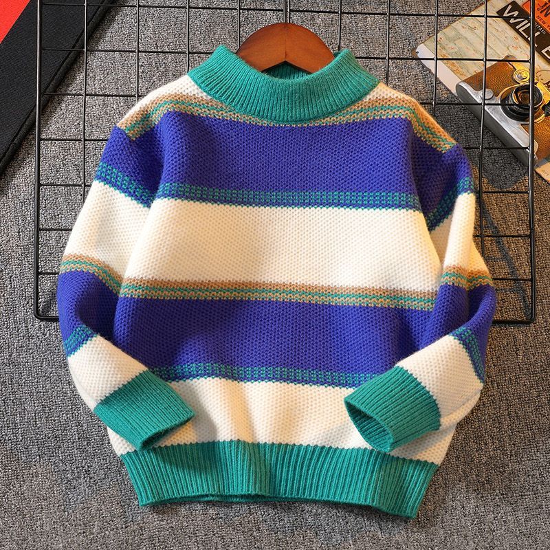 소년 니트 스웨터 새로운 겨울 어린이 줄무늬 점퍼 어린 - Baby Clothing Jumpers 리뷰 및 가격